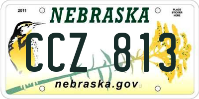 NE license plate CCZ813