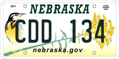 NE license plate CDD134