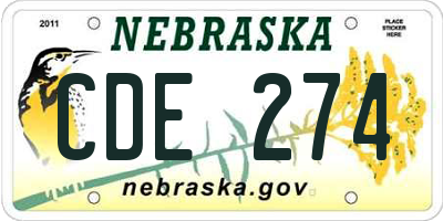 NE license plate CDE274