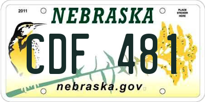 NE license plate CDF481