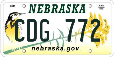 NE license plate CDG772