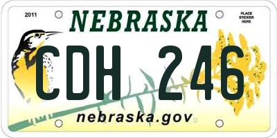 NE license plate CDH246