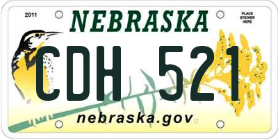 NE license plate CDH521