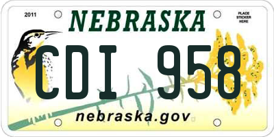 NE license plate CDI958