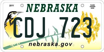 NE license plate CDJ723