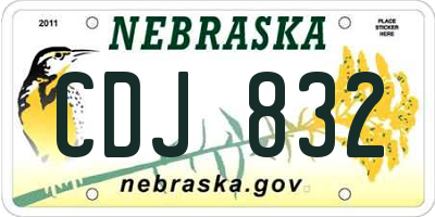 NE license plate CDJ832