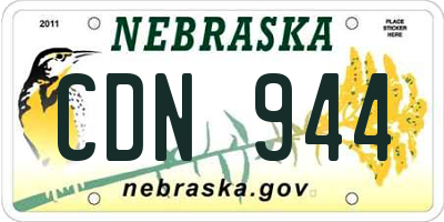 NE license plate CDN944