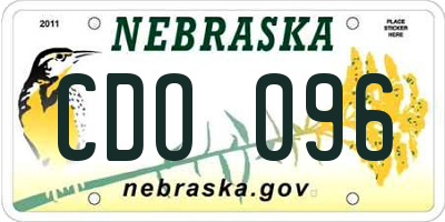 NE license plate CDO096