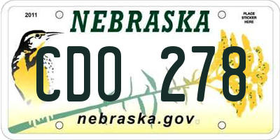 NE license plate CDO278