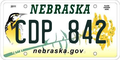 NE license plate CDP842