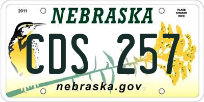 NE license plate CDS257