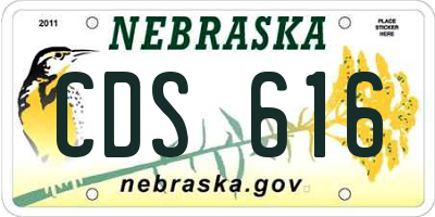 NE license plate CDS616