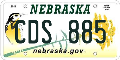 NE license plate CDS885