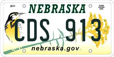 NE license plate CDS913