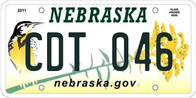 NE license plate CDT046