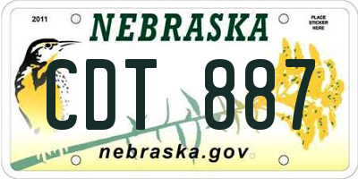 NE license plate CDT887