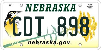 NE license plate CDT898