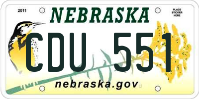 NE license plate CDU551
