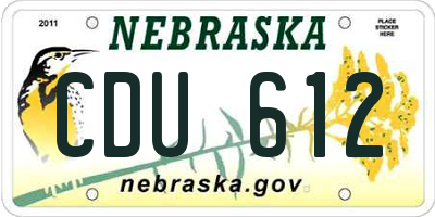 NE license plate CDU612