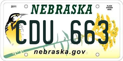 NE license plate CDU663