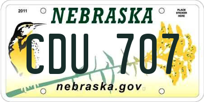 NE license plate CDU707