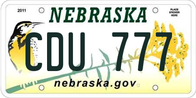 NE license plate CDU777