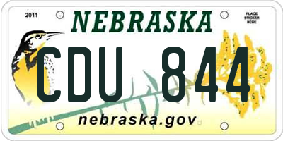 NE license plate CDU844
