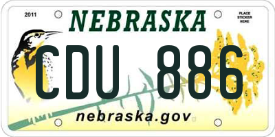 NE license plate CDU886