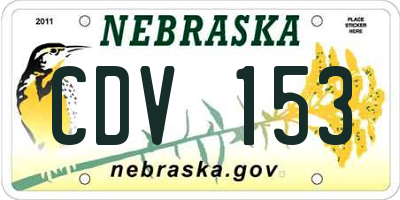 NE license plate CDV153