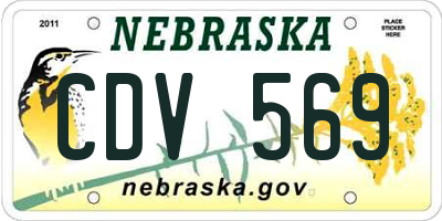 NE license plate CDV569