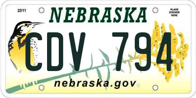 NE license plate CDV794