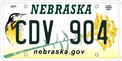 NE license plate CDV904