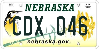 NE license plate CDX046