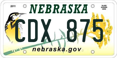 NE license plate CDX875