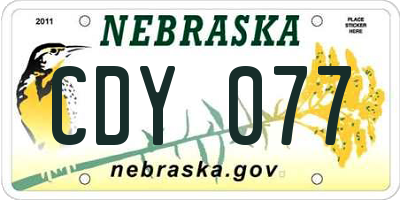 NE license plate CDY077