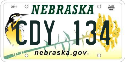 NE license plate CDY134