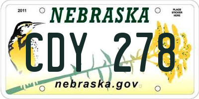 NE license plate CDY278