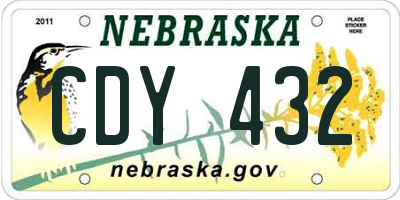 NE license plate CDY432