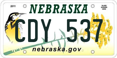 NE license plate CDY537