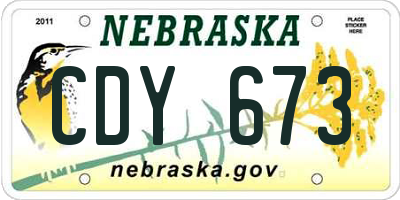 NE license plate CDY673