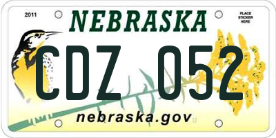 NE license plate CDZ052