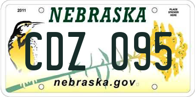 NE license plate CDZ095