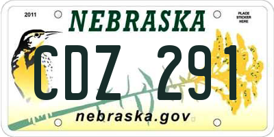 NE license plate CDZ291