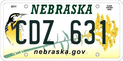 NE license plate CDZ631