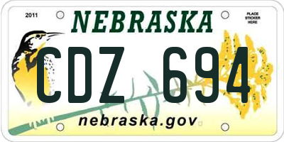 NE license plate CDZ694