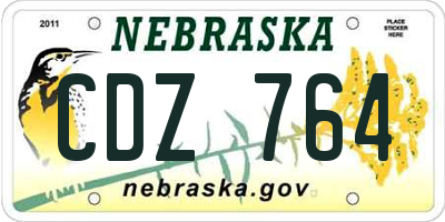NE license plate CDZ764