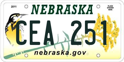 NE license plate CEA251