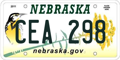 NE license plate CEA298