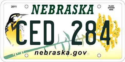 NE license plate CED284