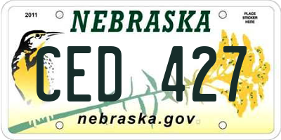 NE license plate CED427